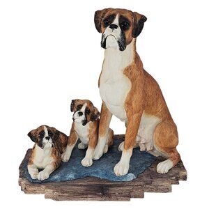 Border Fine Arts Boxer Dog Family Statue By Margaret Turner Limited 328/950